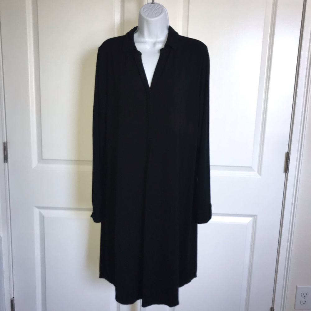 Re-listed — J Jill Black Stretch Jersey Shirtdress Size Large